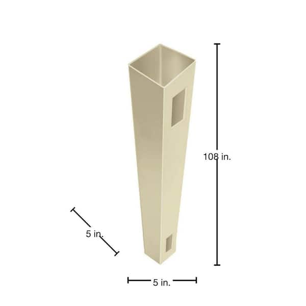Barrette Outdoor Living Linden 5 in. x 5 in. x 9 ft. Sand Vinyl Routed Fence End/Gate Post