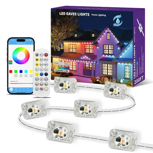 RGBIC 96 Light 200 ft. Outdoor Plug-in Integrated LED Novelty Permanent String-Light Strip Light