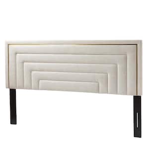 Egmont 81 in. W White Upholstered Tufted Height Adjustable Headboard