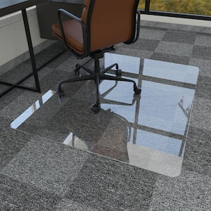 36 in. x 46 in. Clear Rectangle Glass Chair Mat Floor Mat