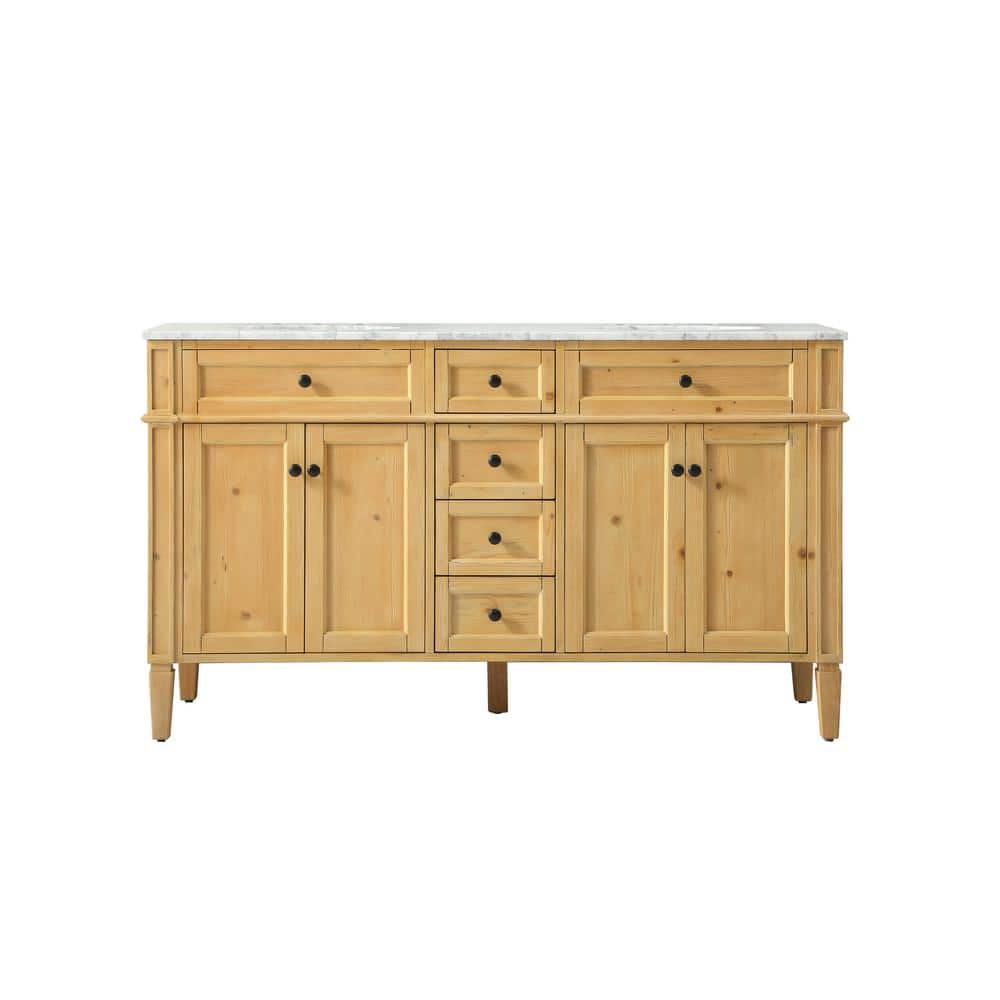 Simply Living 60 in. W x 21.5 in. D x 35 in. H Bath Vanity in Natural Wood 