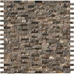 Emperador Splitface 12 in. x 12.75 in. Textured Marble Look Floor and Wall Tile (10 sq. ft./Case)