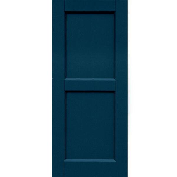 Winworks Wood Composite 15 in. x 36 in. Contemporary Flat Panel Shutters Pair #637 Deep Sea Blue