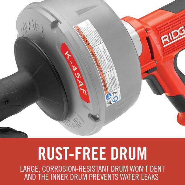 RIDGID - K-45AF-5 Drain Cleaning Autofeed Snake Auger Machine with C-1 5/16 in. x 25 ft. Inner Core Cable