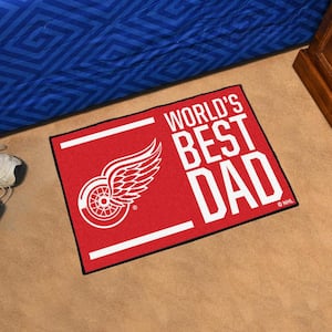 Detroit Red Wings World's Best Dad 1.5 ft. x 2.5 ft. Starter Area Rug
