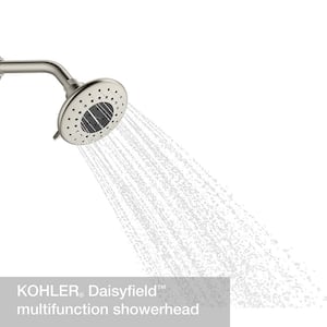 Daisyfield 6-Spray 1.75 GPM 4.9375 in. Wall-Mount Fixed Shower Head in Vibrant Brushed Nickel