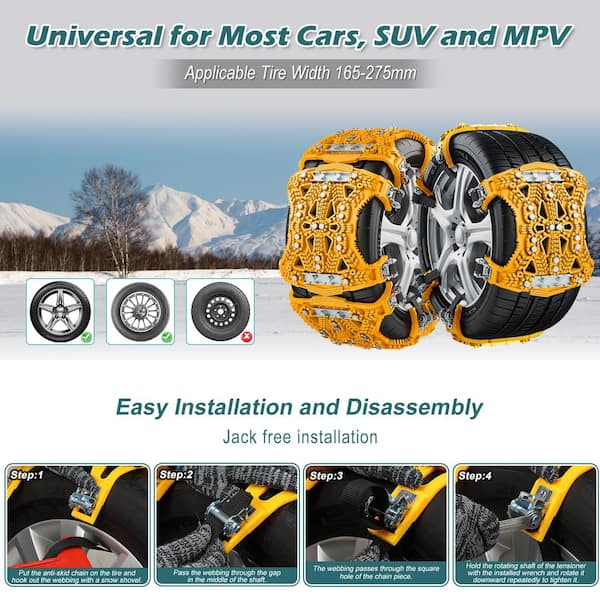 Universal Car Styling Chains Adjustable Nylon SUV Wheel Tires Snow