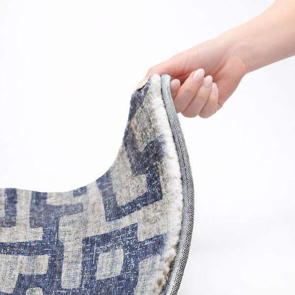 Dream Shag Premium Machine Washable Abstract ADS110 Blue 10 ft. x 14 ft. Area Rug