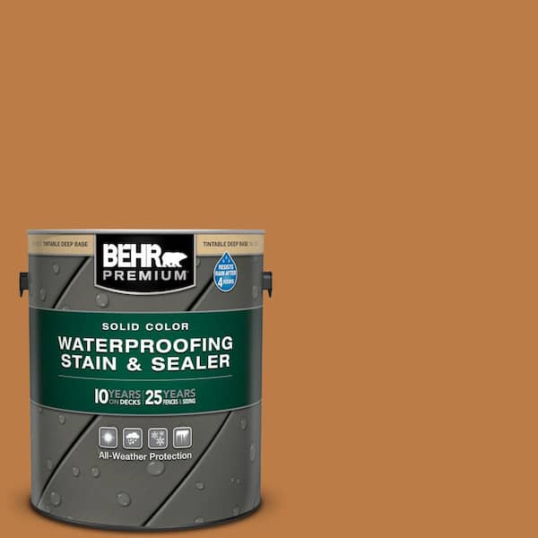 BEHR PREMIUM 1 gal. #SC-140 Bright Tamra Solid Color Waterproofing Exterior Wood Stain and Sealer