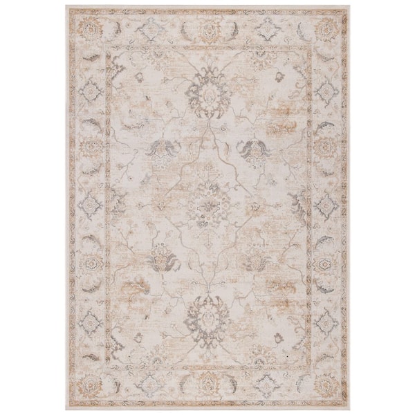 Atlas 8 ft. x 10 ft. Ivory/Beige Floral Medallion Area Rug