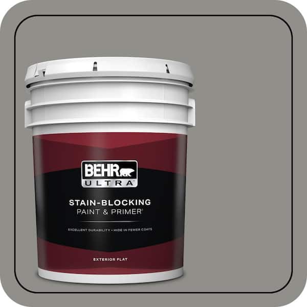 BEHR ULTRA 5 gal. Home Decorators Collection #HDC-AC-19 Grant Gray Flat Exterior Paint & Primer