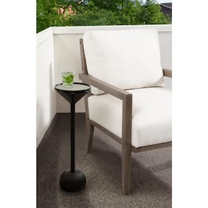 Frisk 8 in. Black Round Metal End Table