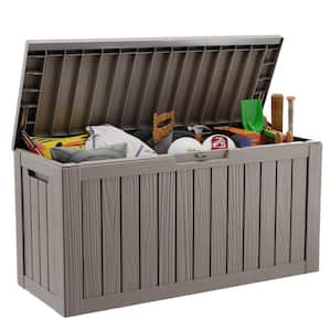 80 Gal. Light Brown Resin Outdoor Storage Deck Box