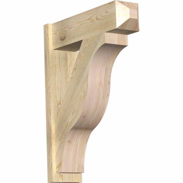 Ekena Millwork 8 in. x 36 in. x 28 in. Fuston Craftsman Rough Sawn Douglas Fir Outlooker