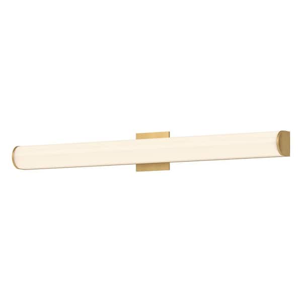 KUZCO Longitude 36-in 1 Light 45-Watt Brushed Gold Integrated LED Vanity Light