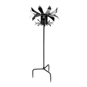 Petals Gazing Globe Ball Stand, 43 in. Tall Black Powder Coat Finish