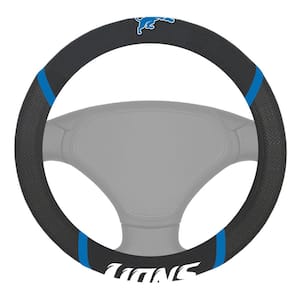 NFL - Detroit Lions Embroidered Steering Wheel Cover in Black - 15in. Diameter