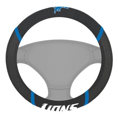 NFL - Detroit Lions Embroidered Steering Wheel Cover in Black - 15in. Diameter