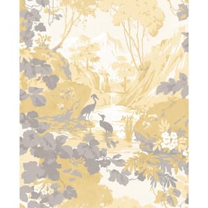 Eden Mustard Crane Lagoon Non Woven Wallpaper