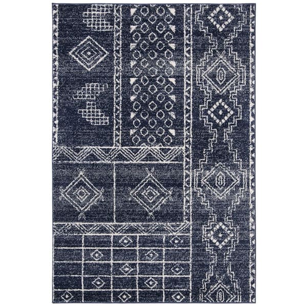 SAFAVIEH Adirondack Navy/Silver 5 ft. x 8 ft. Western Tribal Area Rug