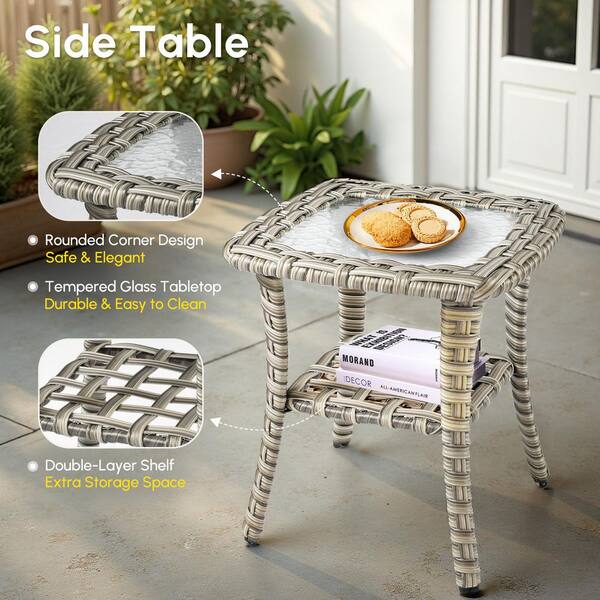 HOOOWOOO Kelleys 9-Piece Wicker Outdoor Patio Conversation