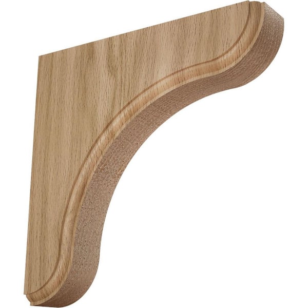 1-3/4 in. x 7-1/2 in. x 7-1/2 in. Red Oak Eaton Wood Bracket