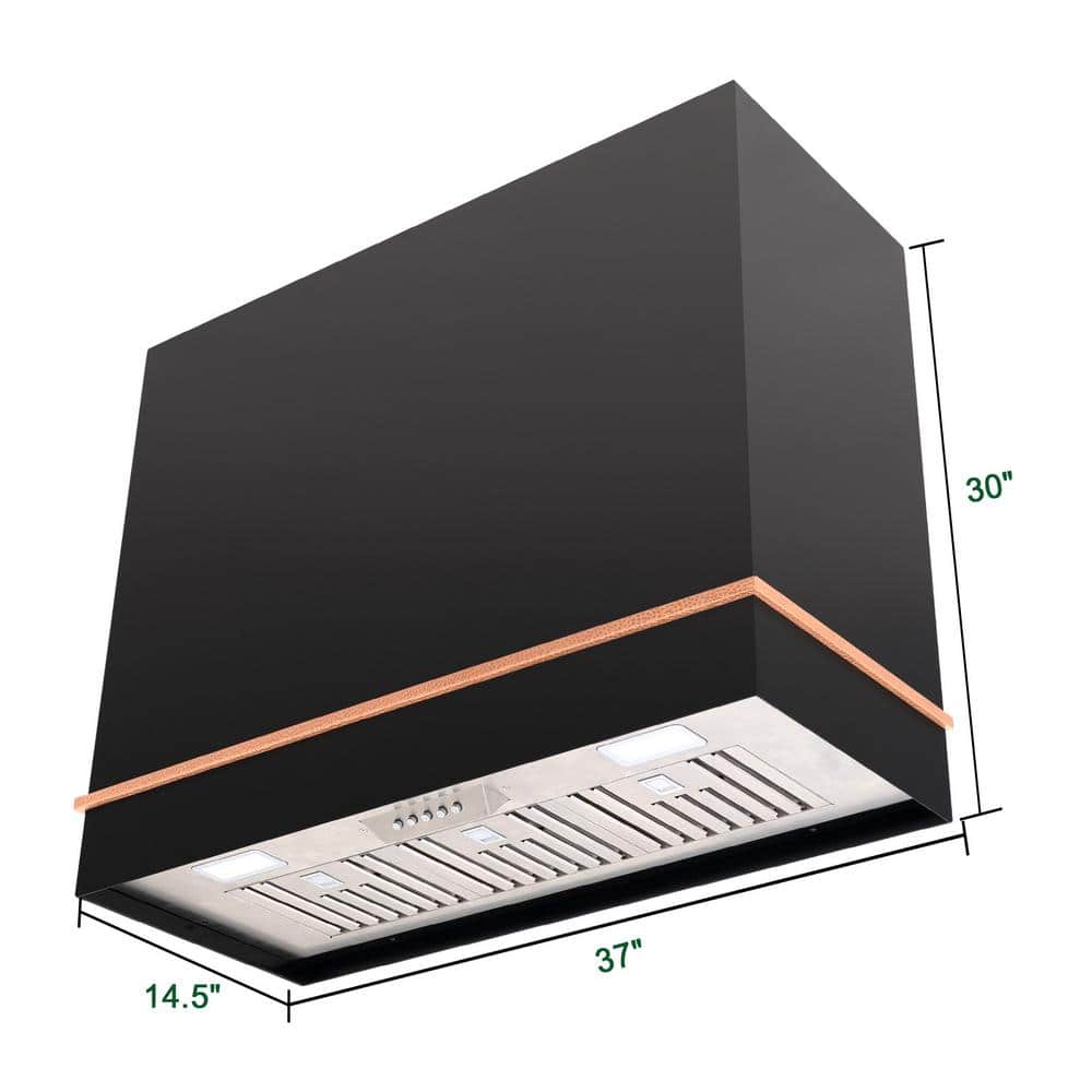 36'' Black and Copper Stainless Steel Wall Range Hood