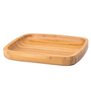 Exotic Natural Bamboo 10 in. x 8 in. x 1.2 in. H Rectangular Natural Finish Bamboo Serving Tray