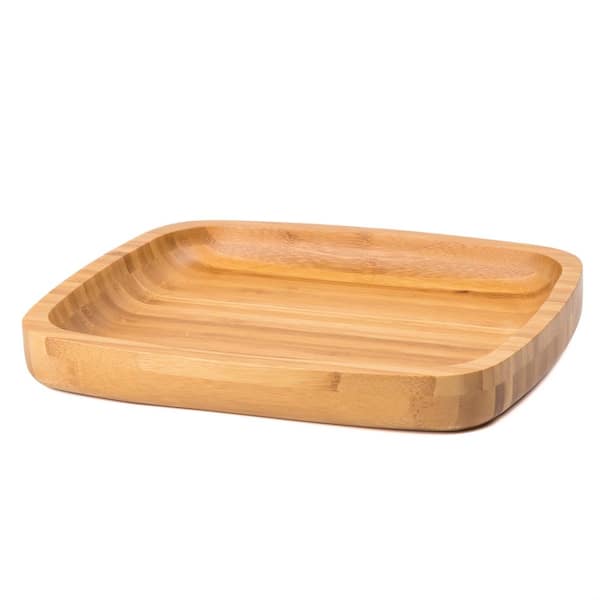 Creative Home Exotic Natural Bamboo 10 in. x 8 in. x 1.2 in. H Rectangular Natural Finish Bamboo Serving Tray