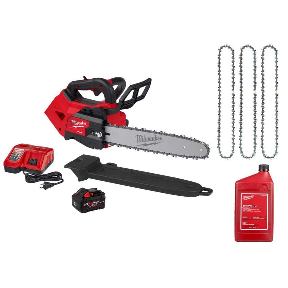 M18 FUEL 14 in. 18V Lith-Ion Battery Top Handle Chainsaw Kit w/ 14 in. Chainsaw Chain (3 Pack), 1 Quart Bar & Chain Oil price history on PriceWatchPro