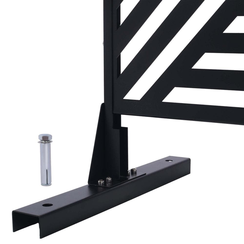 76" Black Metal Freestanding Privacy Screen for Indoor & Outdoor Use