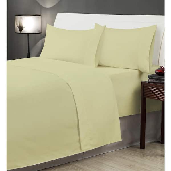 Harper Lane 4-Piece Tan Solid Microfiber Twin XL Sheet Set