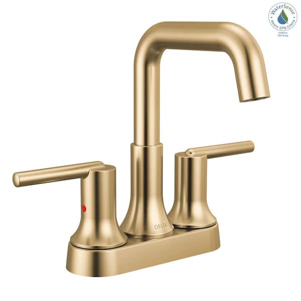 Delta Trinsic Gold 4 in. Centerset Double Handle Bathroom Faucet
