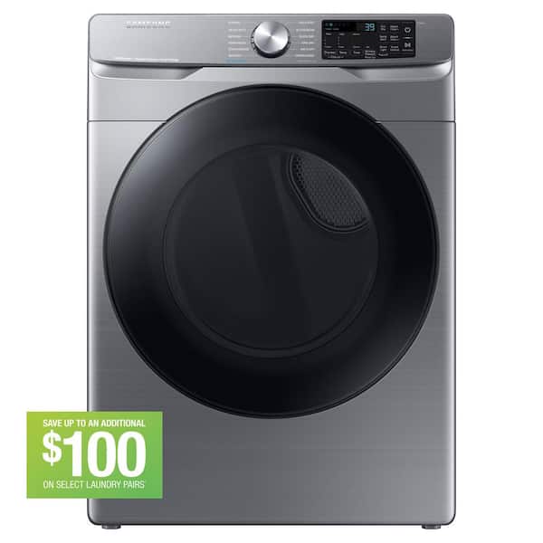 Samsung 7.5 cu. ft. Smart Gas Dryer with Steam Sanitize+ in Platinum