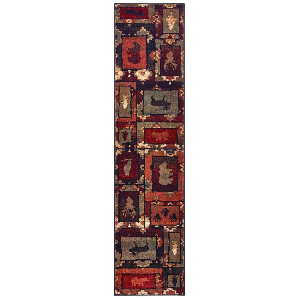 Timberidge Brown/Rust 2 ft. x 8 ft. Mountain Lodge Runner Rug