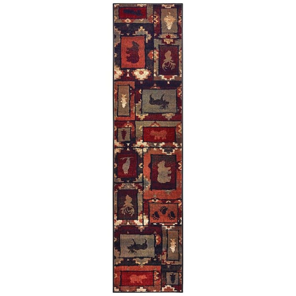 Timberidge Brown/Rust 2 ft. x 8 ft. Mountain Lodge Runner Rug