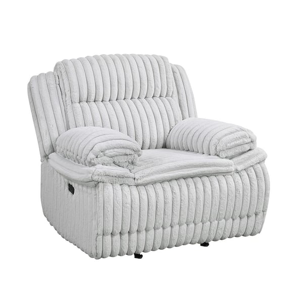 Dyersburg Gray Corduroy Fabric Manual Glider Recliner