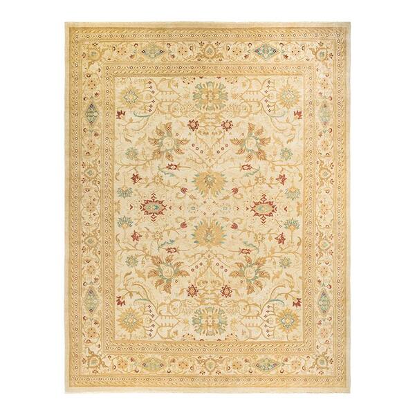 Solo Rugs Eclectic One of a Kind Contemporary Ivory 12 ft. 3 in. x 15 ft. 3 in. Floral Area Rug
