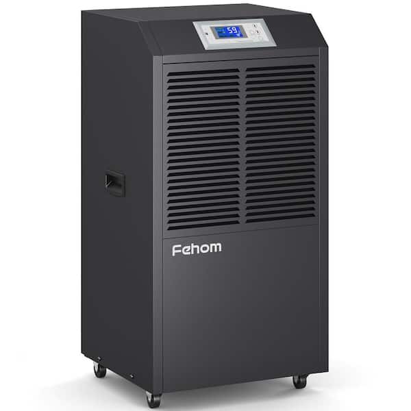 Fehom 232-Pint Industrial Commercial Drumless Dehumidifiers For Large Basements and Workplaces up to 8,000 sq. ft., Black