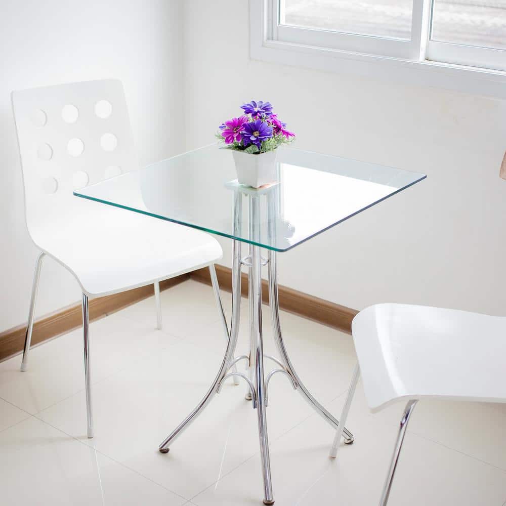 Elegant 20" Clear Tempered Glass Square Table Top