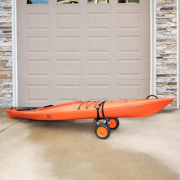 Heavy Duty Kayak Cart, 250 lbs. Load Capacity, Foldable Canoe Trolley Cart with 10 in. Solid Tires, Nonslip Support Foot