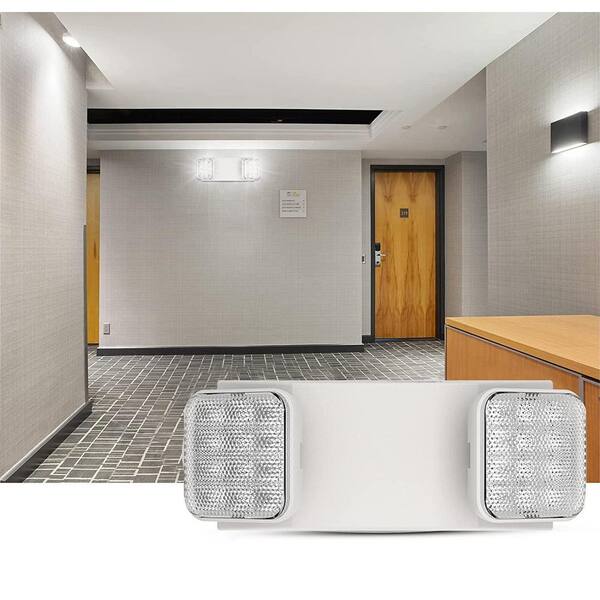 PE2EU Collection 1-Watt White Integrated LED Emergency Light