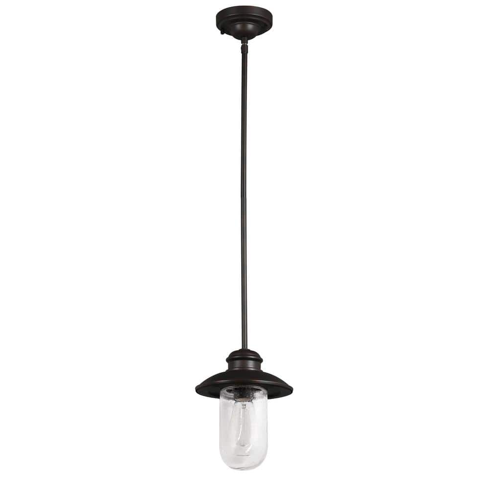 Bronze Industrial Mini Pendant Light with Clear Glass Shade