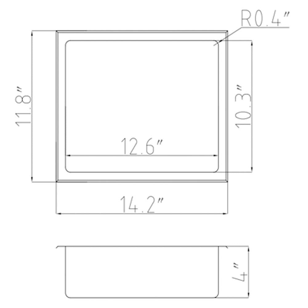 14-Inch Black Stainless Steel Shower Niche