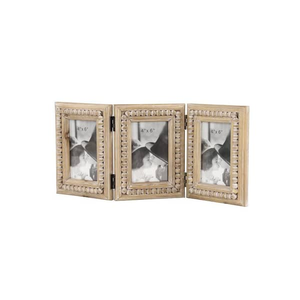 SESEAT 4x6 Wall Hanging Picture Frames Collage with 4 Opening Distressed  White Frames