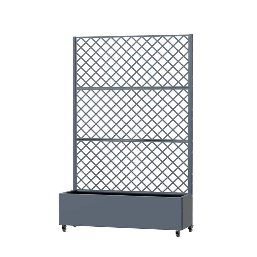 72 in. H x 47 in. W Cambrian Gray Rectangle Individual Planter Box Metal Elevated Lattice Planter for Climbing Plants price history on PriceWatchPro