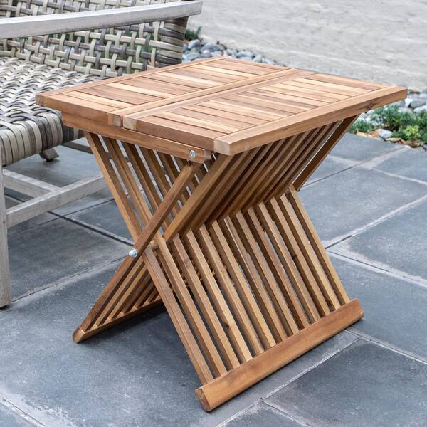 Decor Therapy Brandon Acacia Wood Outdoor Side Table Fr8737 The Home Depot Decor Therapy Brandon Acacia Wood, Wood Patio Side Table