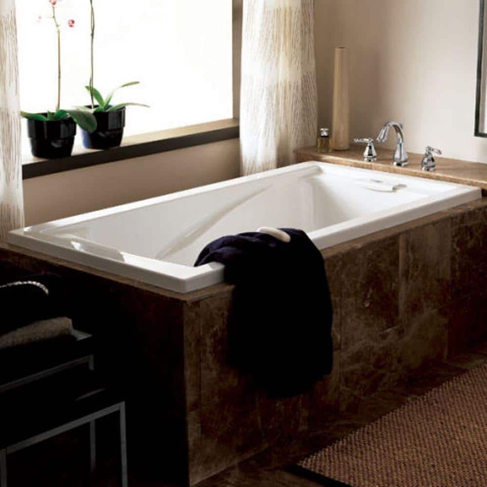 White Acrylic Drop-in Bathtub with Jets