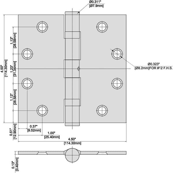 Everbilt 3-1/2 in. x 5/8 in. Radius Satin Nickel Squeak-Free Door