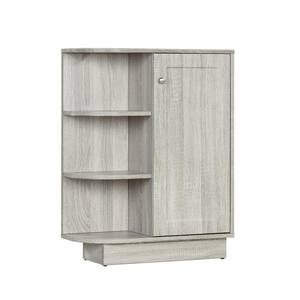 23.6 in. W x 9.7 in. D x 31.3 in. H Oak Gray Bathroom Linen Cabinet Storage Floor Cabinet with Open Style Shelf